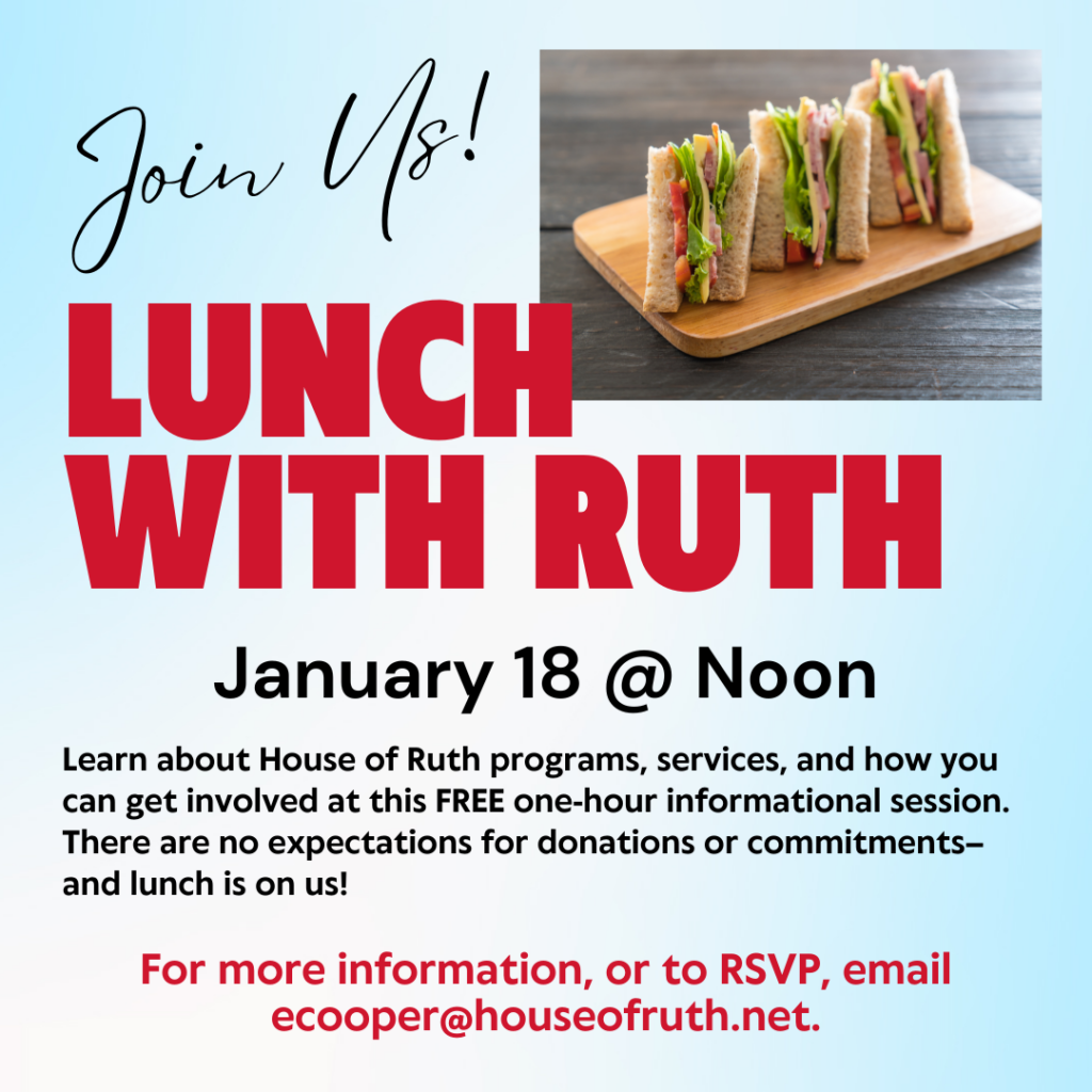Join us on January 18 at Noon for a free lunch with no expectations for donations or commitments.